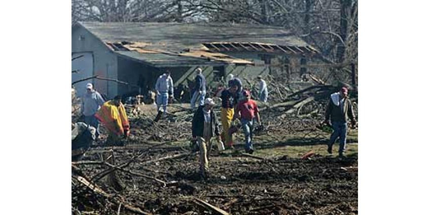 Арканзас пострадал от внезапно налетевшего торнадо