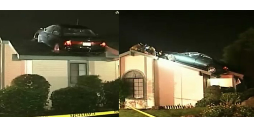 Угонщик авто оказался на крыше