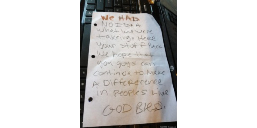 «Порядочные» воры из Лос-Анджелеса вернули украденное