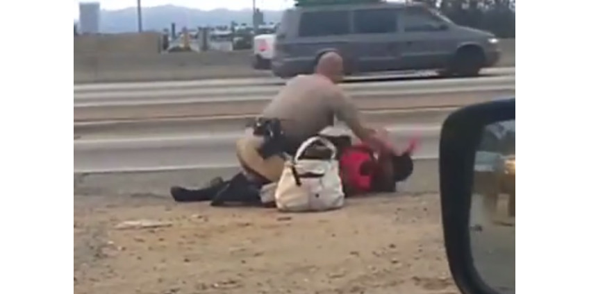 Скандал в Калифорнии: полицейский избил женщину