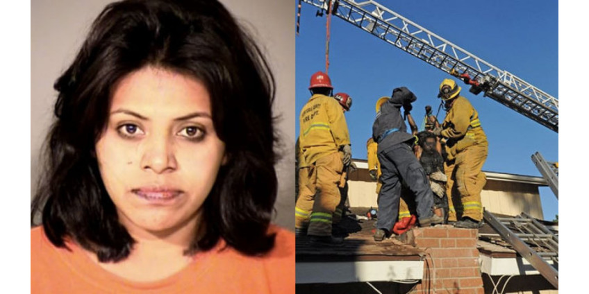 Женщина застряла в дымоходе любовника