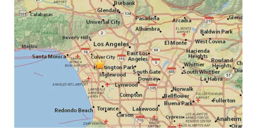 В Лос-Анджелесе вновь произошло землетрясение