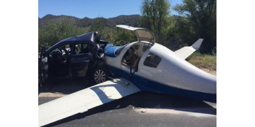 Самолет рухнул на автомобиль неподалеку от Сан-Диего