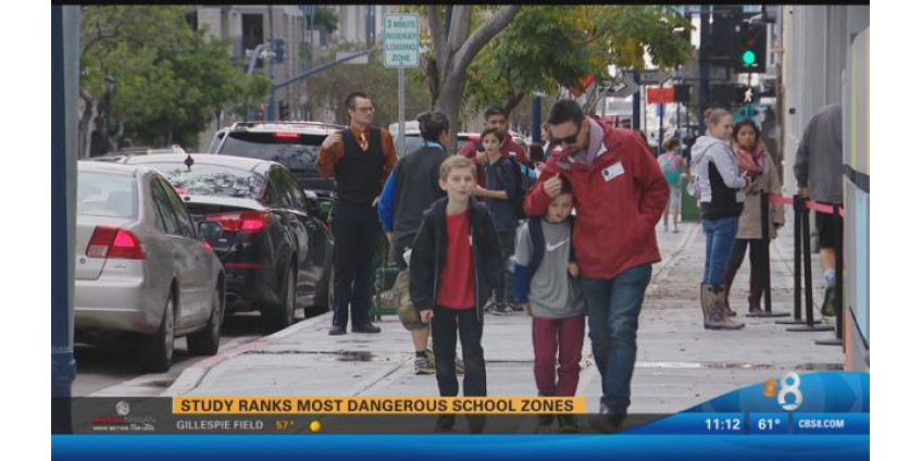 В Сан-Диего провели исследование самых опасных зон для учащихся по пути в школу