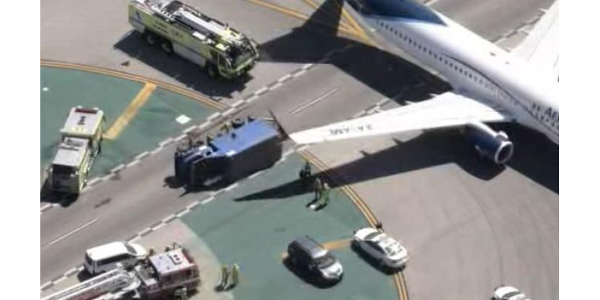 ДТП в аэропорту Лос-Анджелеса: столкнулись Boeing и грузовик