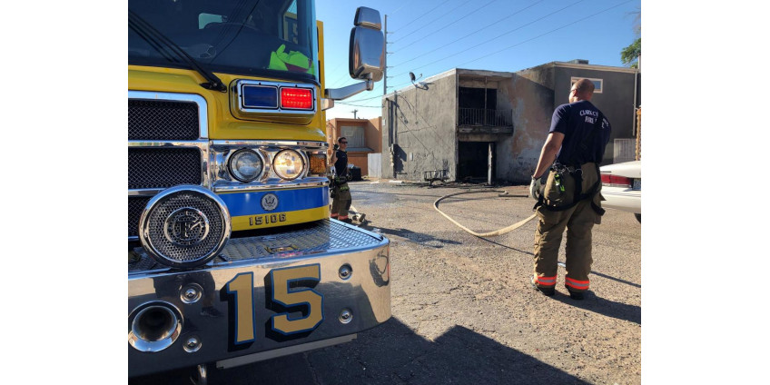 Пожар повредил пустой жилой дом в центре Лас-Вегаса