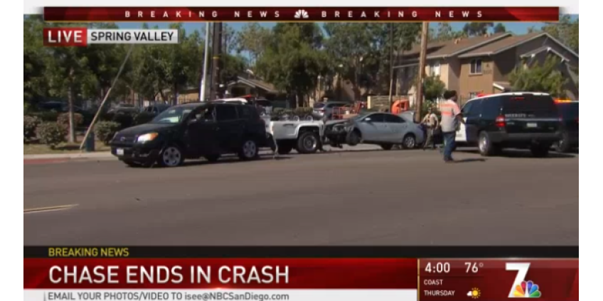 Погоня за подозреваемым в Spring Valley закончилась несколькими авариями