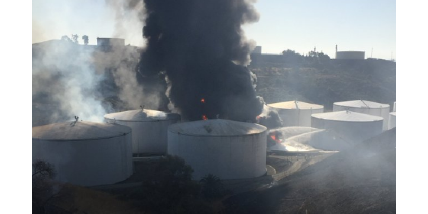 В районе залива Сан-Франциско произошел крупный пожар на нефтяном заводе