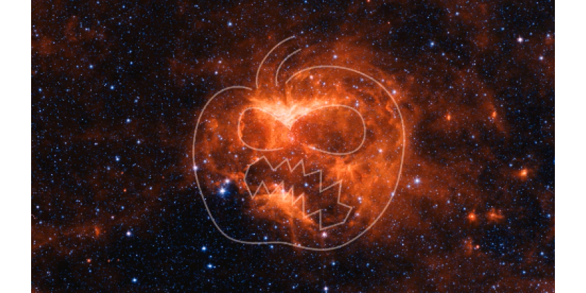 Телескоп Spitzer заснял на краю галактики жуткий символ Хеллоуина