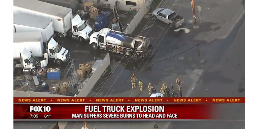 В результате взрыва бензовоза в Финиксе пострадал мужчина