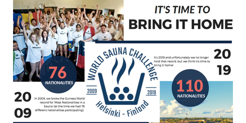 Финляндия побила мировой рекорд по одновременному пребыванию в сауне людей разных национальностей