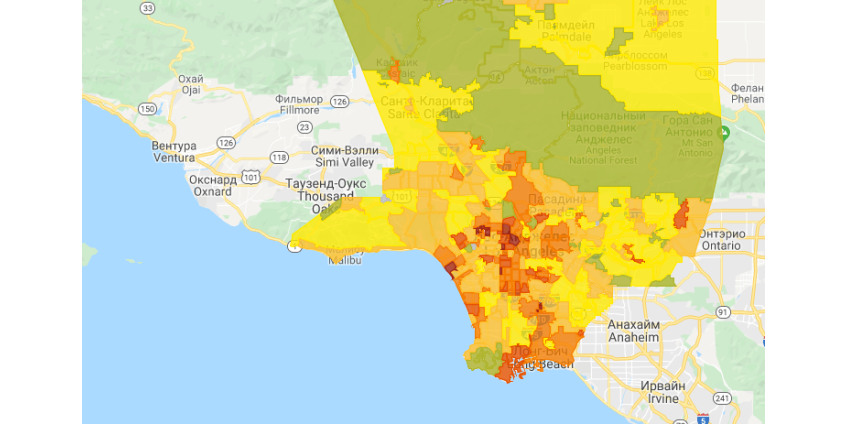 Число аварий с участием пешеходов в Лос-Анджелесе возросло