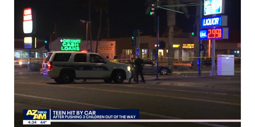 Подросток в Финиксе спас троих детей, но сам попал под машину