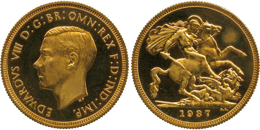 Золотой соверен 1937 года продан в США за миллион фунтов стерлингов