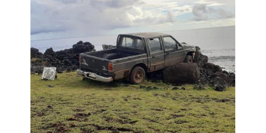 На острове Пасхи автомобиль разрушил священного истукана