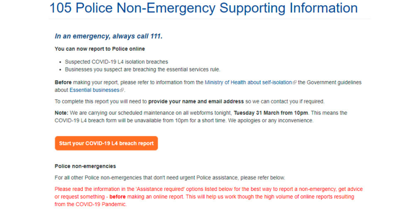 В Новой Зеландии сайт доносов на нарушителей карантина по коронавирусу не справился с потоком жалоб