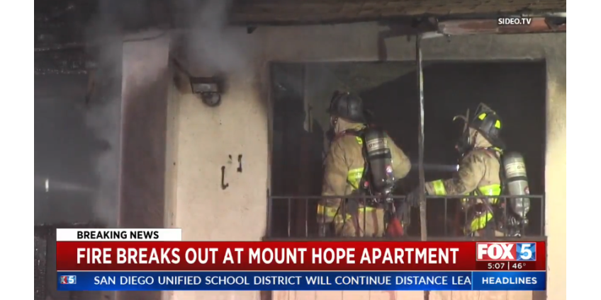 В результате пожара в Сан-Диего пострадал один человек, семеро остались без крова