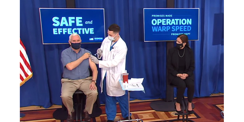 Вице-президент США Пенс в прямом эфире сделал прививку от коронавруса