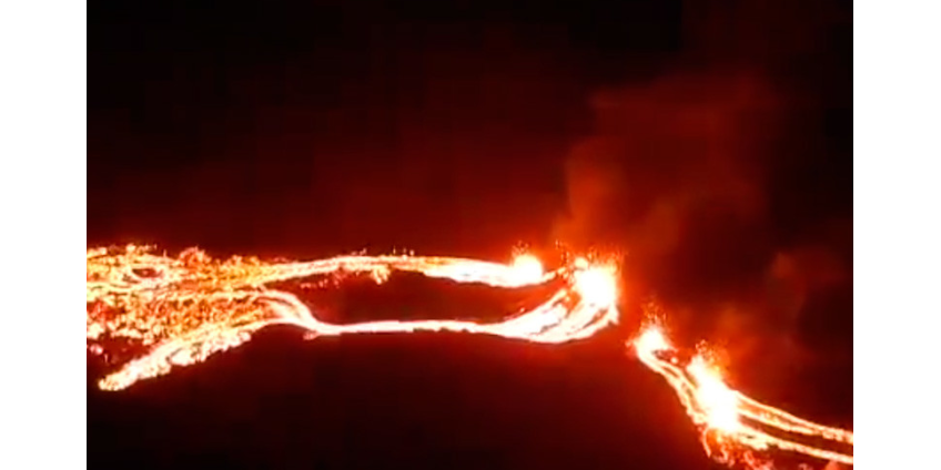 В Исландии началось извержение вулкана Фаградальсфьядль, спавшего 6 тысяч лет