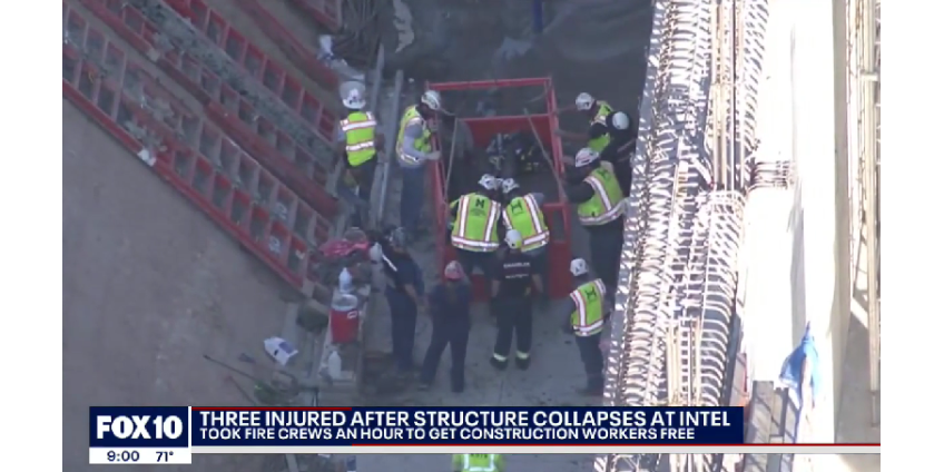 Три человека в Чандлере пострадали после того, как рухнула конструкция с жидким бетоном