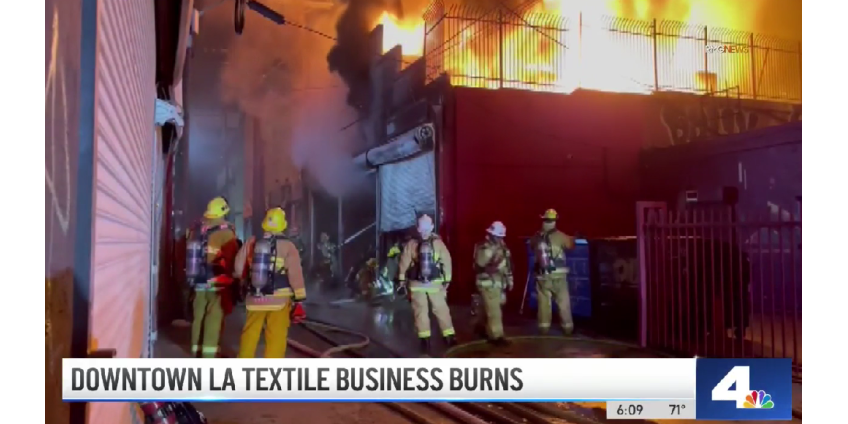 Ночной пожар уничтожил магазин одежды в центре Лос-Анджелеса