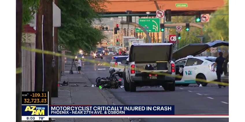 Мотоциклист скончался в больнице после аварии в Финиксе