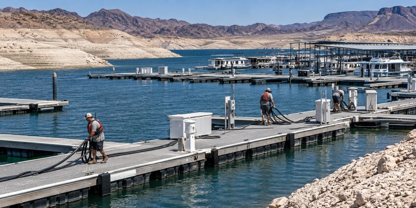 Падение уровня Lake Mead заставляет переносить марину Callville Bay